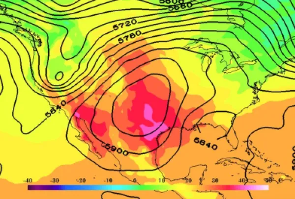 Map of hot weather