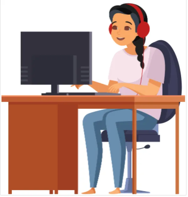 Woman at computer