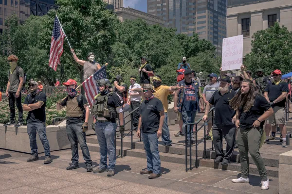 People at the rally