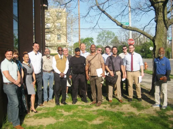 Newly-elected members of the Franklin County Democratic Party Central Committee assembled outside Ohio Democratic Headquarters on April 20. Newly-elected members of the Franklin County Democratic Party Central Committee assembled outside Ohio Democratic Headquarters on April 20.